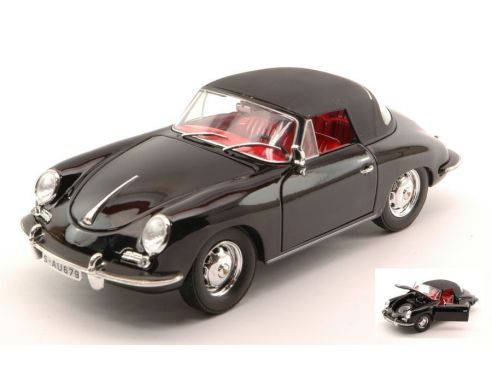 Nostalgie NT053 PORSCHE 356 1.6 SUPER 90 CABRIOLET BLACK 1:24 Modellino