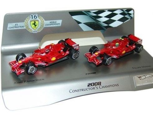 Mattel L8784 SET 2 PCS. FERRARI F2008 1/43 Modellino