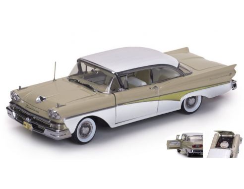 SunStar SS5273 FORD FAIRLANE 500 HARD TOP 1958 BEIGE/WHITE 1:18 Modellino