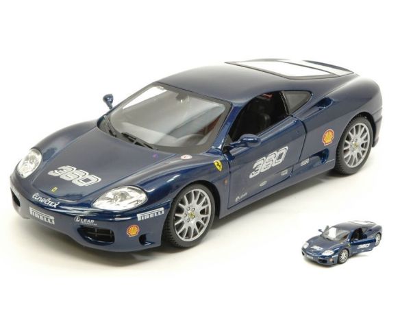 BBURAGO BU26304BL FERRARI 360 CHALLENGE METALLIC BLUE 1:24 Modellino