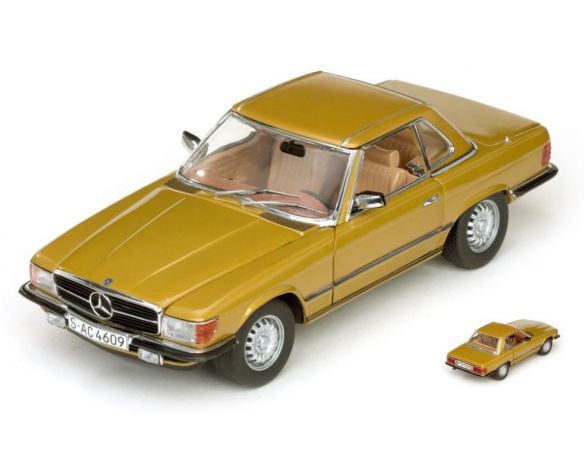 SunStar SS4609 MERCEDES 350 SL HARD TOP COUPE' 1977 GOLD 1:18 Modellino