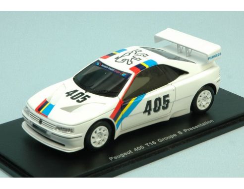 Spark Model S4875 PEUGEOT 405 T16 GROUPE S PRESENTATION 1989 1:43 Modellino