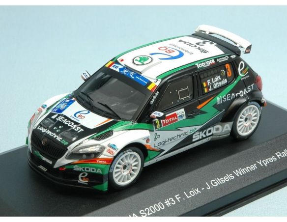 White Box WBR021 SKODA FABIA S2000 N.3 WINNER YPRES RALLY 2014 F.LOIX-J.GITSELS 1:43 Modellino