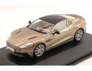 Oxford OXFAMV002 ASTON MARTIN VANQUISH COUPE' 2001 GOLD W/BLACK ROOF 1:43 Modellino