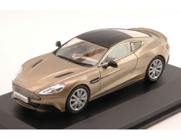 Oxford OXFAMV002 ASTON MARTIN VANQUISH COUPE' 2001 GOLD W/BLACK ROOF 1:43 Modellino