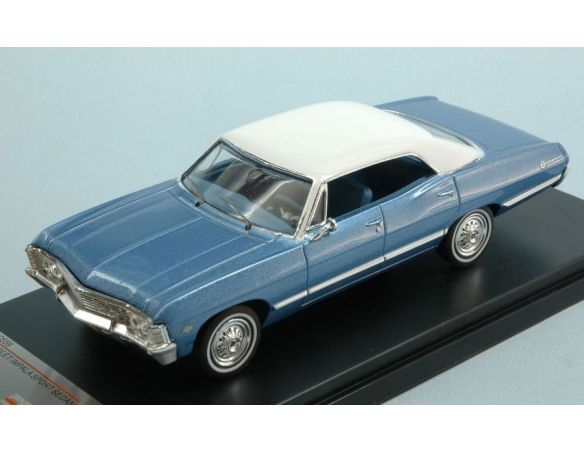 Protar PRXD559 CHEVROLET IMPALA SPORT SEDAN 1967 METALLIC BLUE W/WHITE ROOF 1:43 Modellino