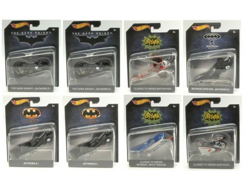 Hot Wheels HWDKL20 AUTOMEZZI BATMAN CLASSIC TV cm 8-11 Pz.8 Modellino
