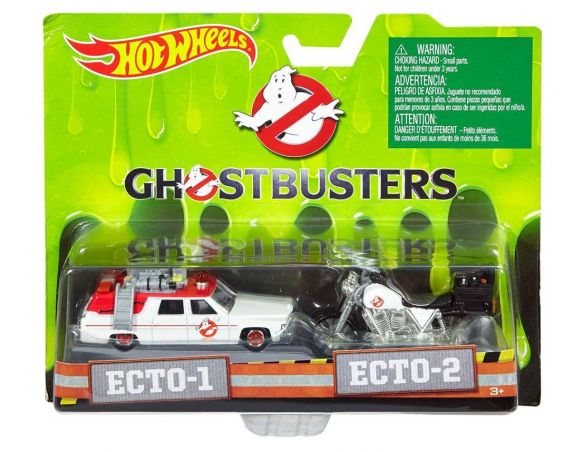 Hot Wheels HWDRW73 GHOSTBUSTERS 1:64 ECTO CAR & 1:50 ECTO MOTOBIKE SET Modellino