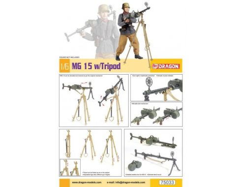 Dragon D75033 MG 15 W/TRIPOD (FIGURE NOT INCLUDED) KIT 1:6 Modellino