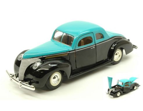 Motormax MTM73214BK FORD CUSTOM 1940 BLACK/TURQOUOISE 1:24 Modellino