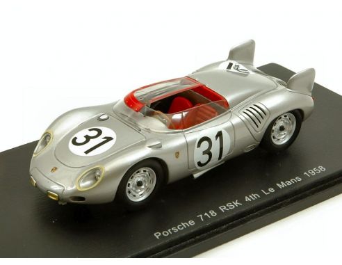 Spark Model S1875 PORSCHE 718 RSK N.31 4th LM 1958 E.BARTH-P.FRERE 1:43 Modellino