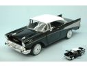 Motormax MTM73228BK CHEVY BEL AIR 1957 BLACK W/WHITE ROOF 1:24 Modellino