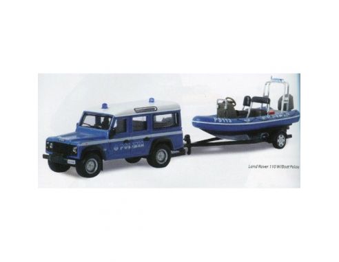 Bburago BU 32029 SET LAND ROVER + GOMMONE POLIZIA 1:50 Modellino  Auto Stradali
