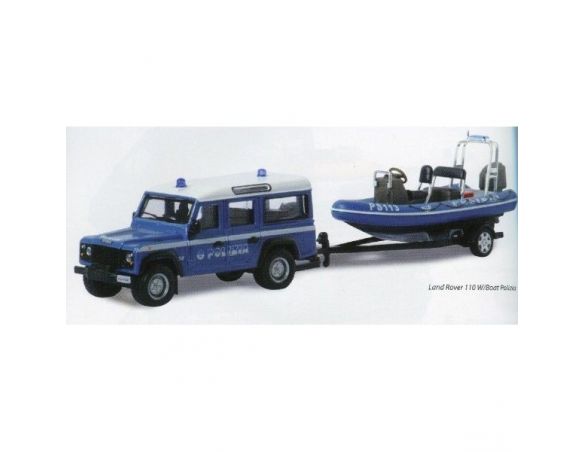Bburago BU 32029 SET LAND ROVER + GOMMONE POLIZIA 1:50 Modellino  Auto Stradali