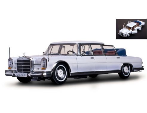 SunStar SS2301 MERCEDES 600 LANDAULET 1966 WHITE 1:18 Modellino