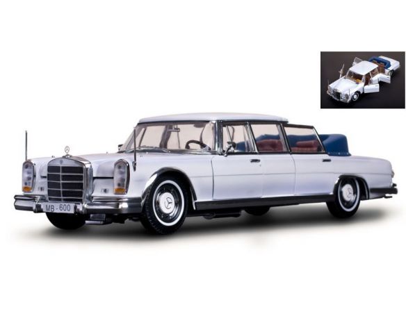SunStar SS2301 MERCEDES 600 LANDAULET 1966 WHITE 1:18 Modellino