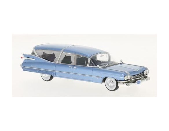 Neo Scale Models NEO45261 CADILLAC S&S SUPERIOR LANDAU MET.BLUE HEARSE 1959 1:43 Modellino