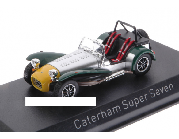 Norev NV270211 CATERHAM SUPER SEVEN 1983 SLUMINIUM/YELLOW/GREEN 1:43 Modellino