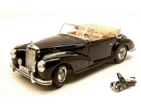 Maisto MI31806 MERCEDES 300 S CABRIO 1955 BLACK 1:18 Modellino