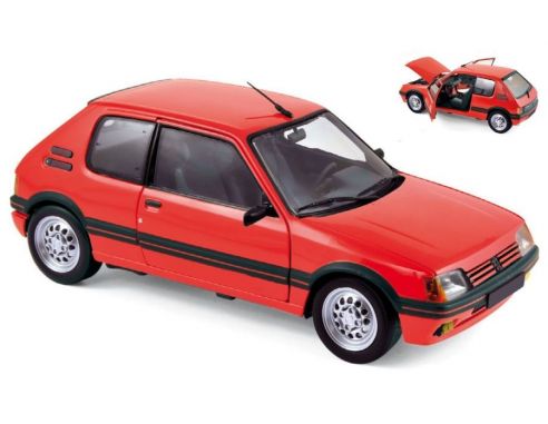 Norev NV184853 PEUGEOT 205 GTi 1,6 1988 VALLELUNGA RED 1:18 Modellino