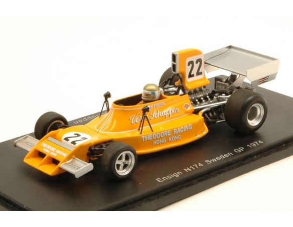 Spark Model S4810 ENSIGN N174 V.SCHUPPAN 1974 N.22 DISQUALIFIED SWEDISH GP 1:43 Modellino