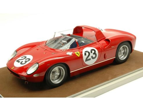 Tecnomodel TMD1839C FERRARI 250 P N.23 ACCIDENT LM 1963 J.SURTEES-W.MAIRESSE 1:18 Modellino