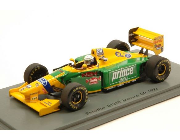 Spark Model S4773 BENETTON B193B R.PATRESE 1993 N.6 RETIRED MONACO GP 1:43 Modellino