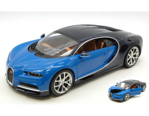 Bburago BU11040BL BUGATTI CHIRON 2016 BLUE/BLACK 1:18 Modellino