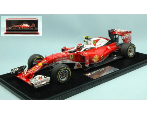 Looksmart LS18F105 FERRARI SF16-H K.RAIKKONEN 2016 N.7 BAHRAIN GP 2016 C/VETRINA 1:18 Modellino