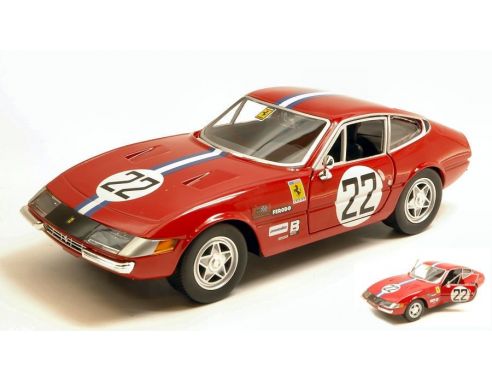 BBURAGO BU26303 FERRARI 365 GTB4 COMPETIZIONE N.22 1a SERIE 1977 1:24 Modellino