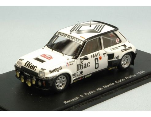 Spark Model S3861 RENAULT 5 TURBO N.6 4th MONTE CARLO 1984 J.L.THERIER-M.VIAL 1:43 Modellino
