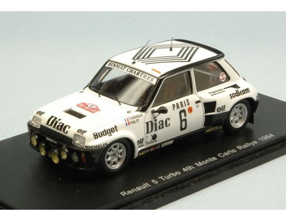 Spark Model S3861 RENAULT 5 TURBO N.6 4th MONTE CARLO 1984 J.L.THERIER-M.VIAL 1:43 Modellino
