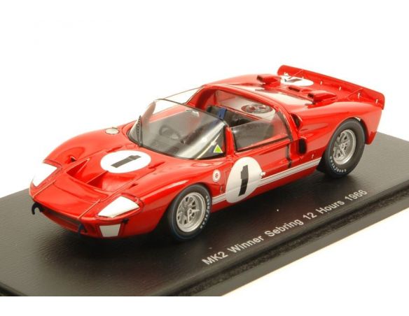 Spark Model S43SE66 FORD MK2 N.1 WINNER 12H SEBRING 1966 K.MILES-L.RUBY 1:43 Modellino
