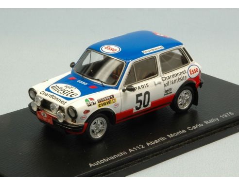 Spark Model S1338 AUTOBIANCHI A112 ABARTH N.50 22th MONTE CARLO 1976 MALCHER-PAGANI 1:43 Modellino