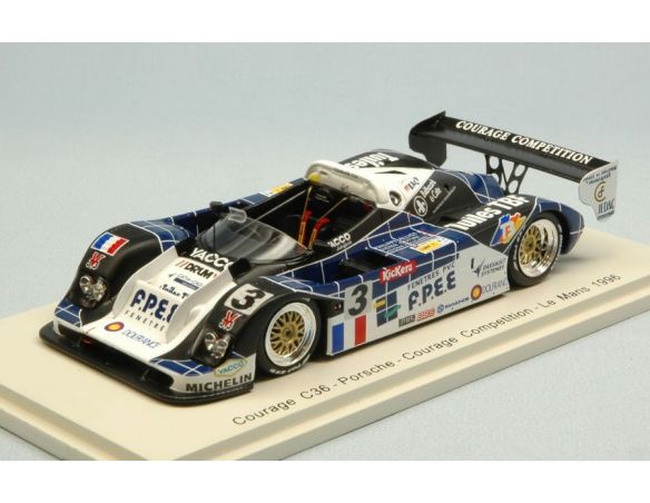 Spark Model S4706 COURAGE C36 N.3 ACCIDENT LM 1996 D.COTTAZ-P.ALLIOT-J.POLICAND 1:43 Modellino