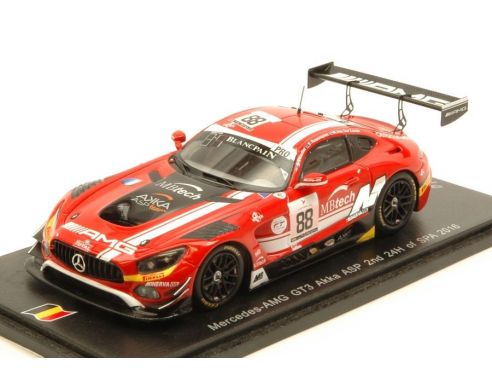 Spark Model SB122 MERCEDES GT3 N.88 2nd 24 H SPA 2016 VAUTIER-ROSENQVIST-V.D.ZANDE 1:43 Modellino