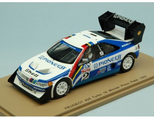 Spark Model S43PP89 PEUGEOT 405 TURBO 16 N.2 WINNER PIKES PEAK 1989 R.UNSER 1:43 Modellino