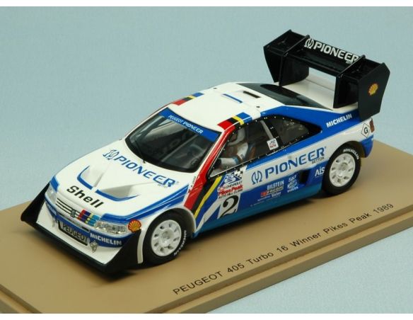 Spark Model S43PP89 PEUGEOT 405 TURBO 16 N.2 WINNER PIKES PEAK 1989 R.UNSER 1:43 Modellino