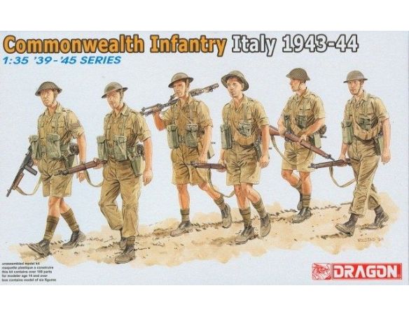 Dragon D6380 COMMONWEALTH INFANTRY ITALY 1943 KIT 1:35 Modellino
