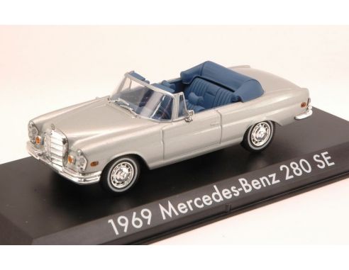 Greenlight GREEN86461 MERCEDES 280 SE CABRIO 1969 SILVER 1:43 Modellino
