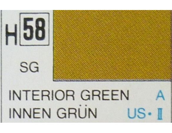 Gunze GU0058 INTERIOR GREEN SEMI-GLOSS  ml 10 Pz.6 Modellino