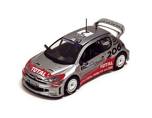 Ixo model RAM088 PEUGEOT 206 WRC N.2 FINLAND '02 1:43 Modellino TECA ROTTA