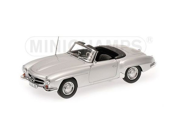 Minichamps PM100037031 MERCEDES 190 SL 1955 SILVER 1:18 Modellino