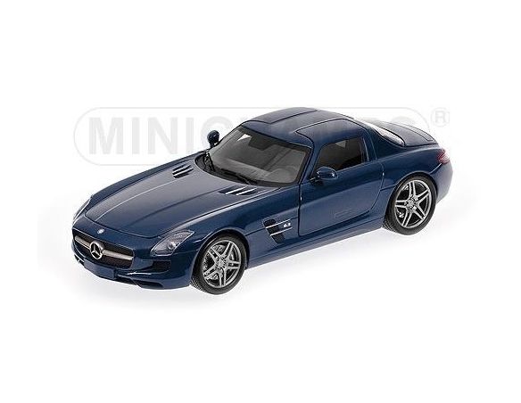 Minichamps PM100039021 MERCEDES SLS AMG 2010 BLUE 1:18 Modellino