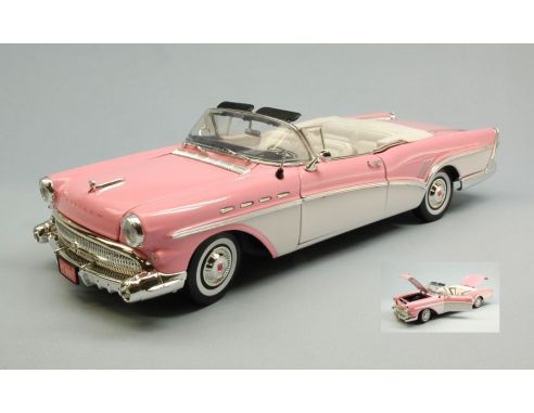 Motormax MTM73152P BUICK ROADMASTER 1957 PINK/WHITE 1:18 Modellino