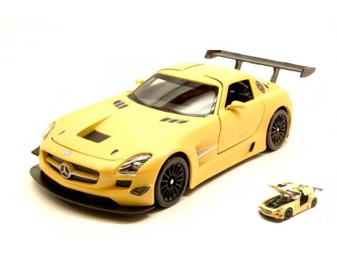 Motormax MTM79501Y MERCEDES SLS AMG GT3 2012 SATIN SERIES MATT YELLOW 1:24 Modellino