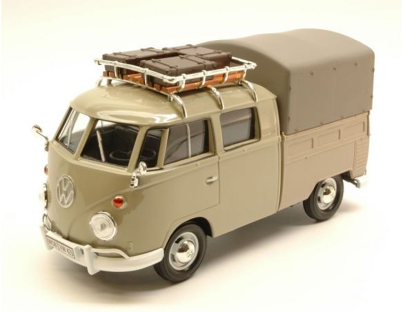 Motormax MTM79553 VW TYPE 2 (T1) 1965 PICK UP CLOSED WITH ROOF RACK BEIGE 1:24 Modellino