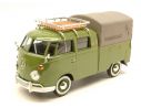 Motormax MTM79554 VW TYPE 2 (T1) 1965 PICK UP CLOSED WITH ROOF RACK GREEN 1:24 Modellino