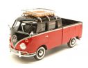 Motormax MTM79552 VW TYPE 2 (T1) 1965 PICK UP WITH ROOF RACK RED/BLACK 1:24 Modellino