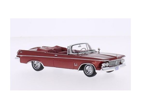 Neo Scale Models NEO46845 IMPERIAL CROWN CONVERTIBLE 1963 METALLIC RED 1:43 Modellino